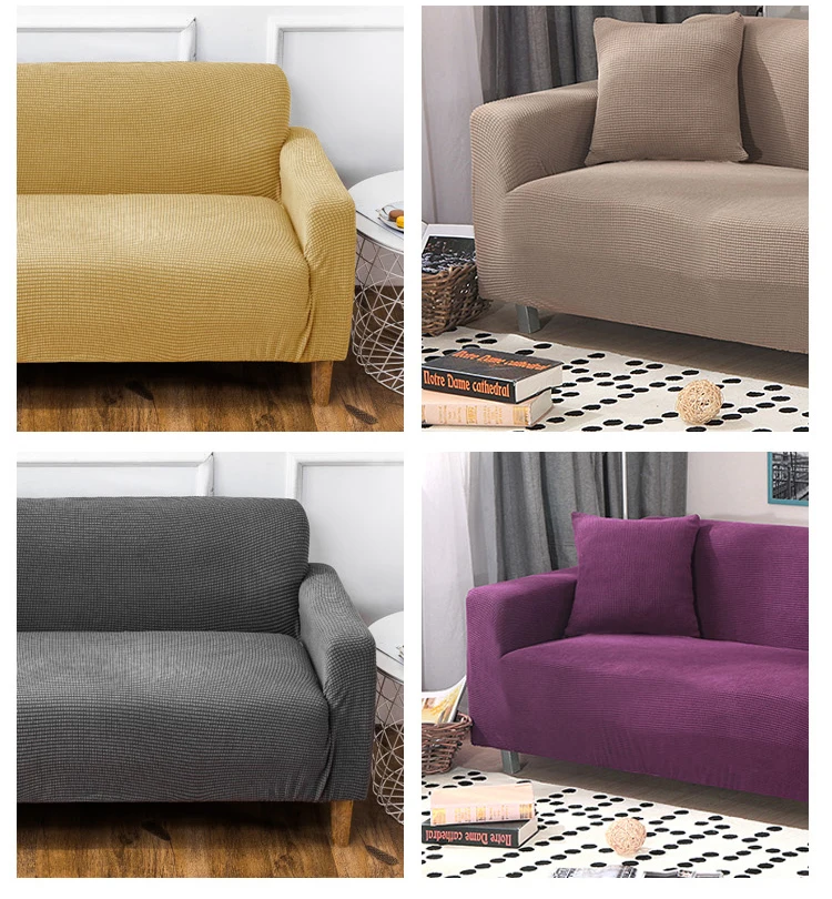 Velvet Sofa Covers for Living Room Solid Sectional Sofa Cover Elastic Couch Cover Home Decor Fundas Sofa Slipover Top Quality