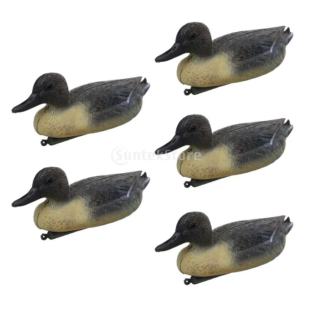 5 Pieces Lifelike Floating Male Duck Decoy Drake Hunting Decoys Garden Yard Decor Greenhand Gear