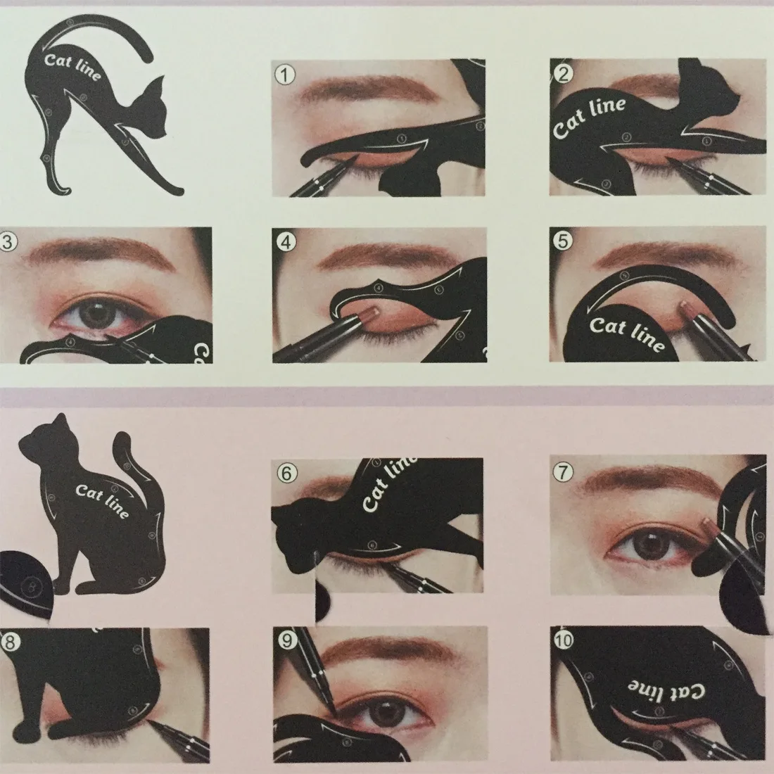 Многофункциональный инструмент для макияжа глаз кошка подводка для глаз трафарет профессиональный макияж, подводка для глаз Трафареты шаблон формирователь модель 1 комплект 2 шт