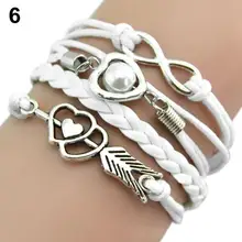 Ретро Амура Стрелка Любовь браслет из бисера искусственная кожа простой стиль браслет любителей ювелирные изделия для женщин brasalets