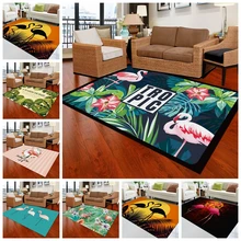 Коврик с рисунком фламинго для гостиной, современный стиль, толстый ковер, прикроватное одеяло, домашний коврик, Противоскользящие коврики