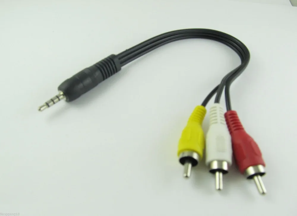 

10 шт. 3,5 мм 1/8 "стерео штекер к 3x RCA Phono Штекер Аудио Видео AV адаптер кабель 26 см