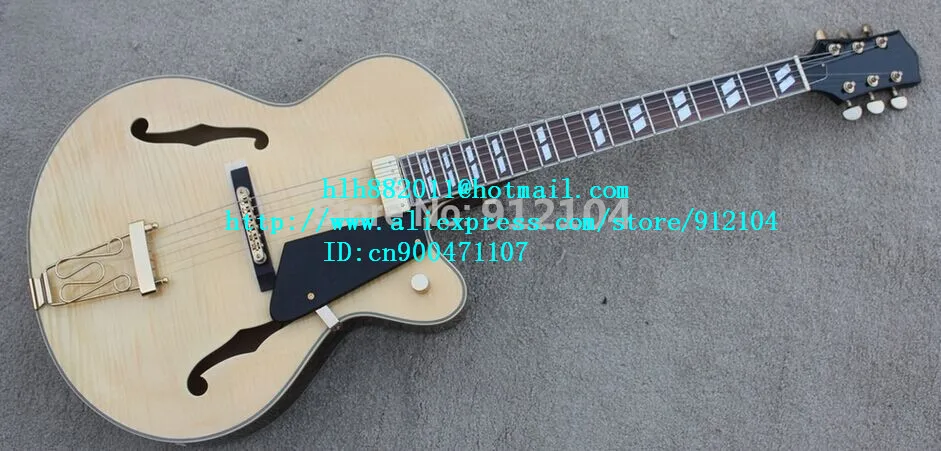 

free shipping new 6 strings electric guitar in natural color with sticking tiger stripes body for jazz music made in China LL6