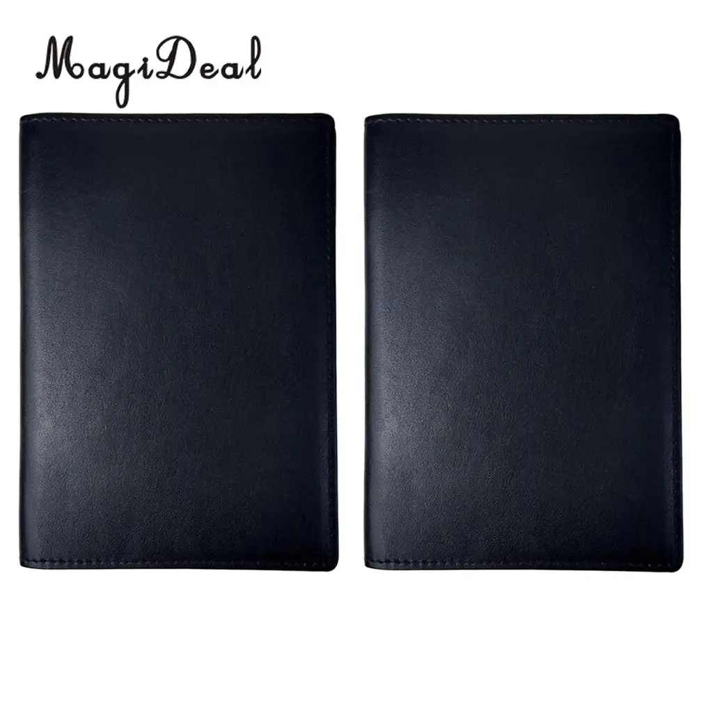 2PCS Genuine Leather Passport Holder RFID Blocking Wallet ID Credit Case Travel Accessories