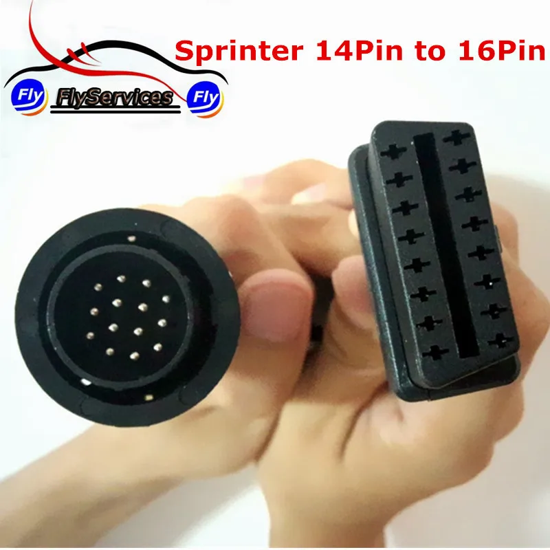 

For MB Sprinter 14 Pin to 16 Pin OBD OBD2 Diagnostic Adaptor Connector Cable For MB 14PIN