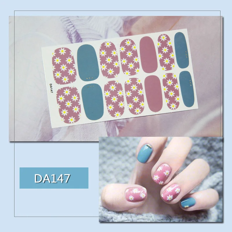 1 лист стикер для ногтей водонепроницаемый клей наклейки для ногтей маникюр ногти Декор DIY- MS - Цвет: DA147