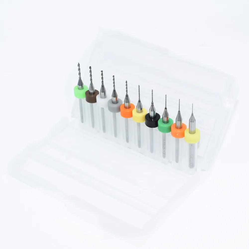10pcs 0.3-1.2mm Tungsten Steel Carbide PCB CNC drill Bits Milling Machine Tool