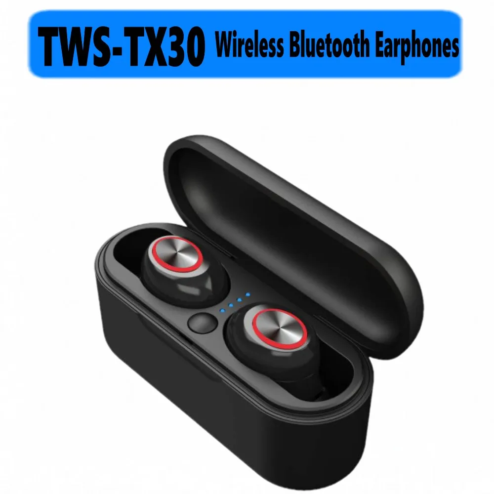 

TWS-TX30 Touch Bluetooth Earphones Stereo TX29 Wireless Headphones sport Headset Stereo Sound headset with Microphone Earbuds