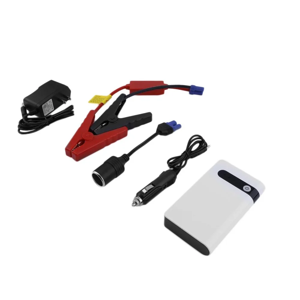 1 Set US Plug 12V 20000mAh Mini Car Jump Starter SOS Emergency Charger Power Bank Battery Torch Booster White Fast Charging