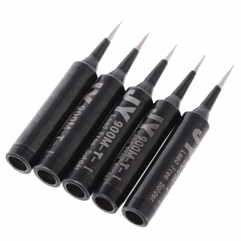 5Pcs Soldering Iron Tips Set Copper Replacement Bevel Style Soldering Iron Lead-free Solder Tips For 936 937 Soldering Tool