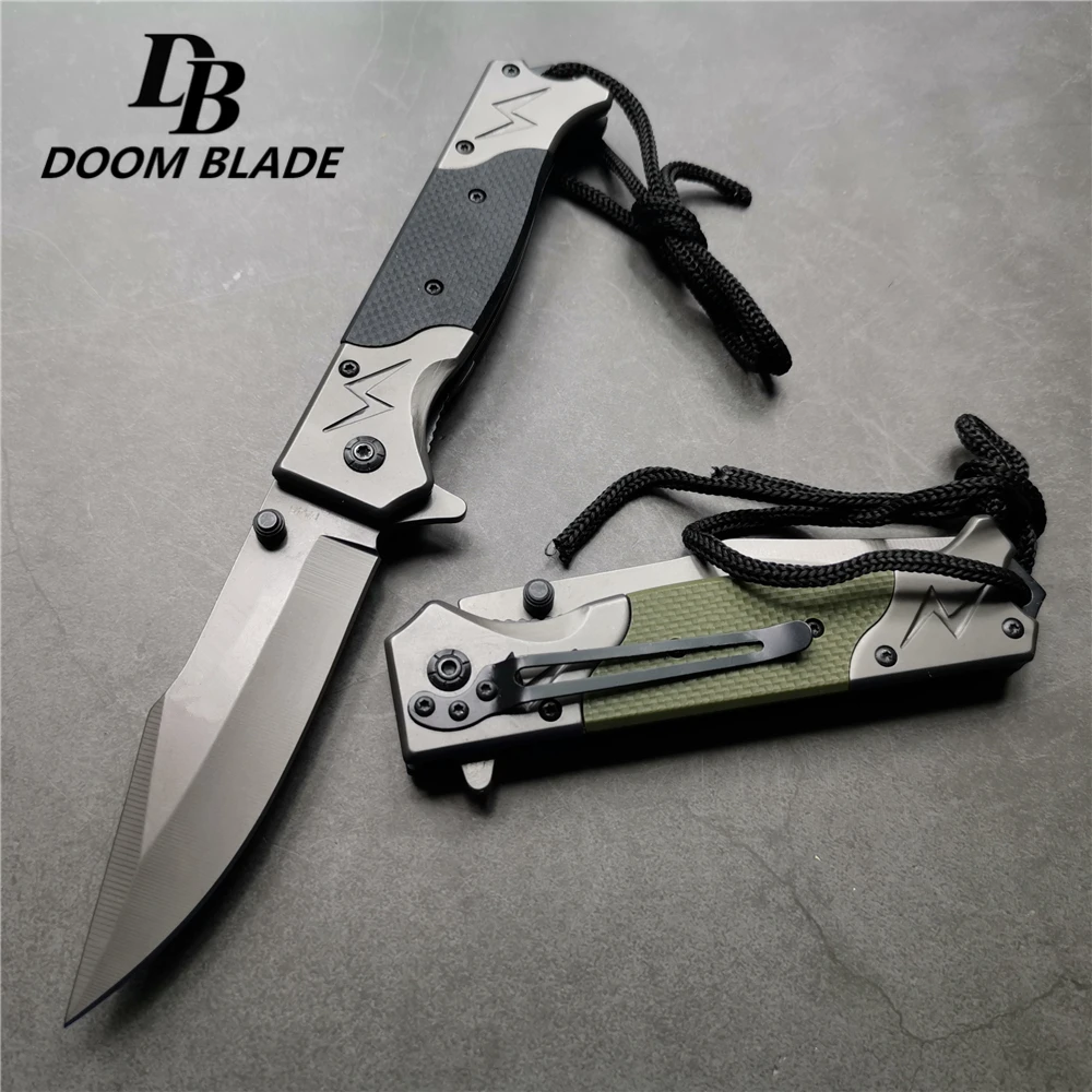 

232mm(9.1'') 56HRC Hunting Tactical Folding Knife Camping Survival Pocket Knives G10 Handle Combat Utility Multi EDC Tools