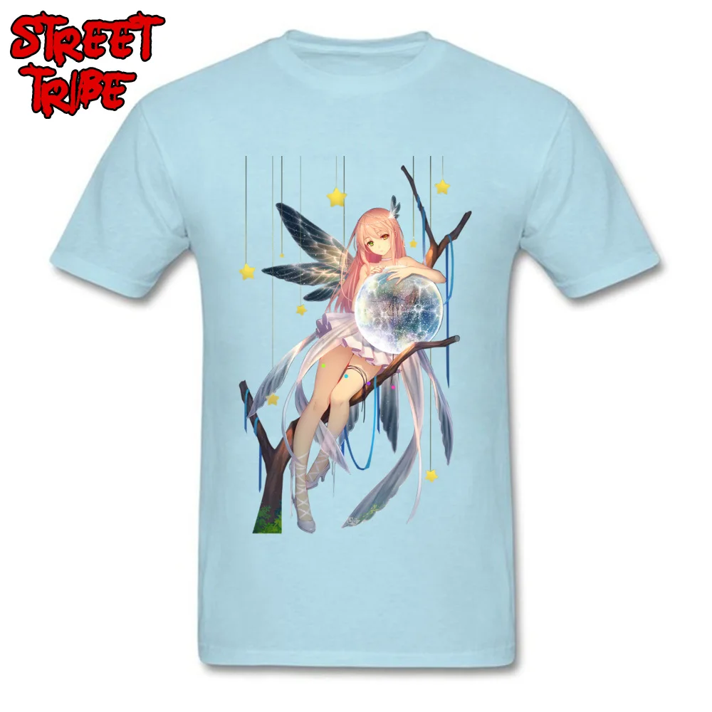 fairy anime sprite T-shirts Normal Short Sleeve Designer Crewneck Cotton Fabric Tops Tees Party T Shirt for Men Mother Day fairy anime sprite light
