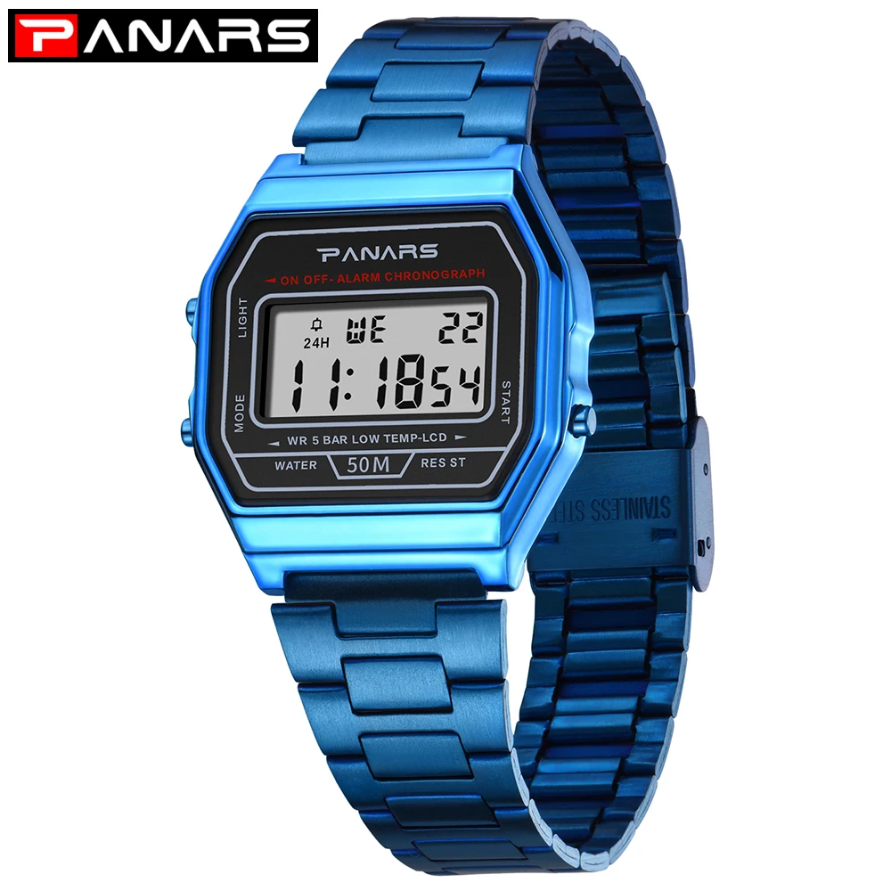 

PANARS Fashion Digital Watch Women Man Multifunction 50M Waterproof Watch For Men Electronic Watches Business Clock WristWatch
