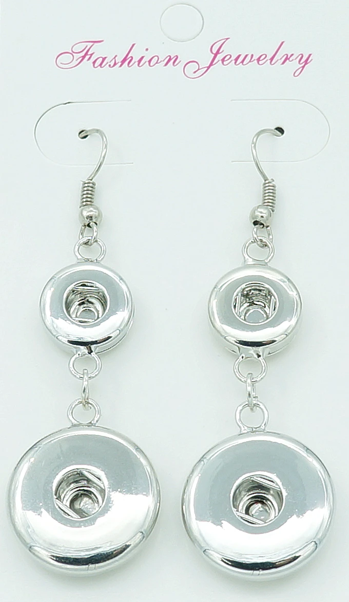 New metal snap earrings eardrop fashion pair fit 12mm&18MM snap buttons DIY earrings wholesale
