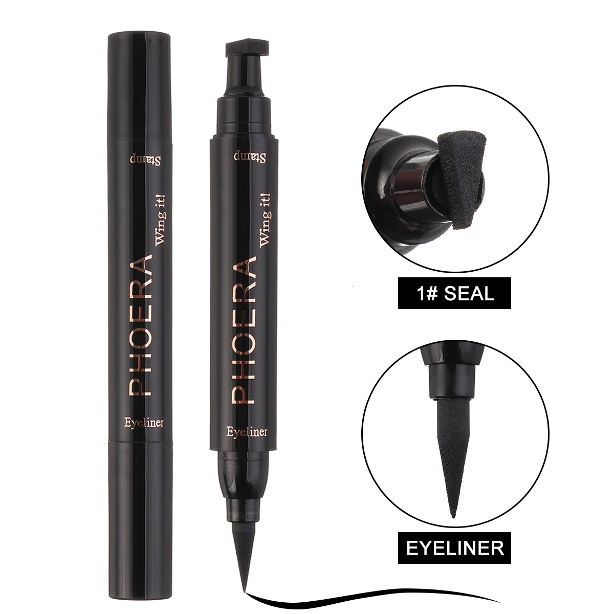 Double Head Makeup Black Cat Eye Eyeliner Liquid Pencil Eye Liner Stamp