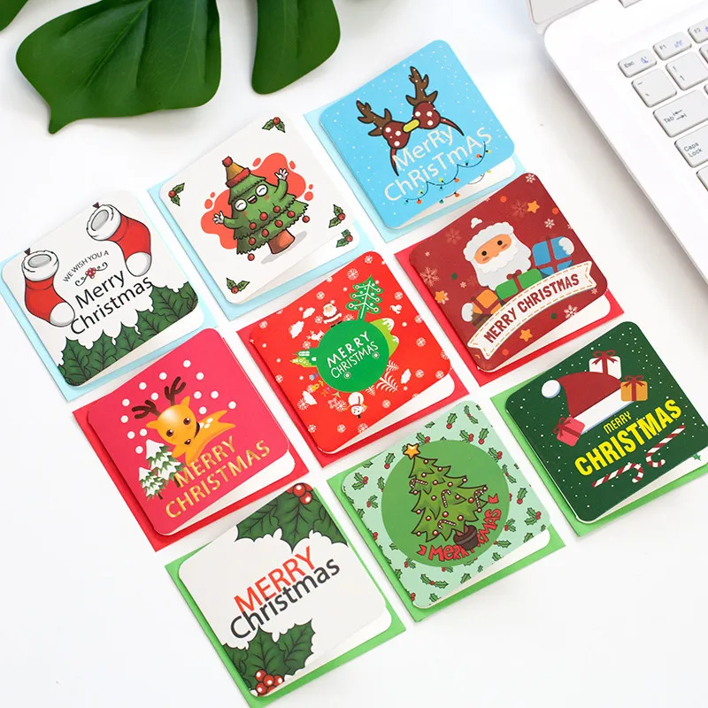 24 шт./компл./набор, поздравительные открытки с изображением снеговика лося Санта Клауса