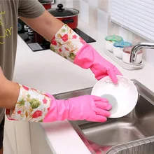 Водонепроницаемые бытовые перчатки, чистые перчатки для мытья посуды, теплые перчатки для мытья посуды, резиновые перчатки для очистки воды и пыли