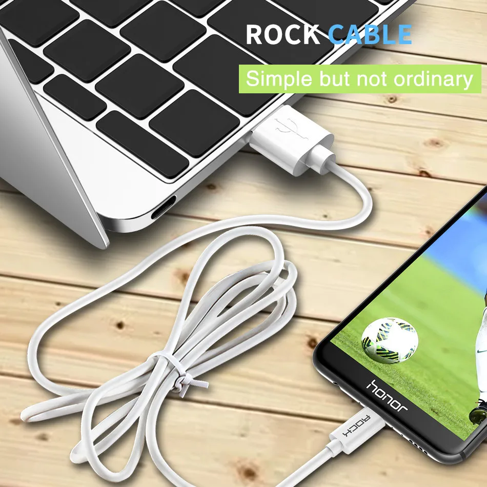 ROCK Round Micro USB кабель 1 м 2 м для Xiaomi Redmi Note 2.4A Быстрая зарядка USB зарядное устройство кабель для передачи данных для Galaxy s6 s7 microusb шнур