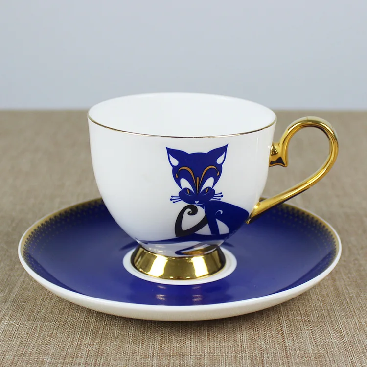 

200ml Creative Bone Porcelain coffee Cup saucer set afternoon tea home couples Cup Chinese Ceramic Cup dish set Free Shipping