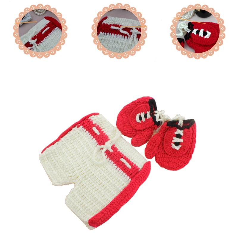 

Boxing Champion Newborn Costume Photography Props Outfits Set with Pair Boxing Gloves for 1-12 Months Baby Free Shipping