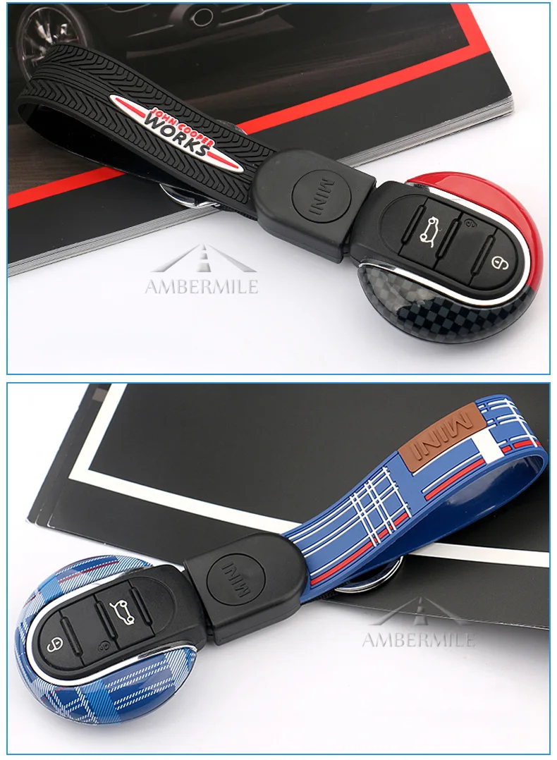  Car Key Shell Cover Protector Case Keychain for Mini Cooper JCW F57 F56 F55 F54 F60 Countryman Accessories Car Styling (8)