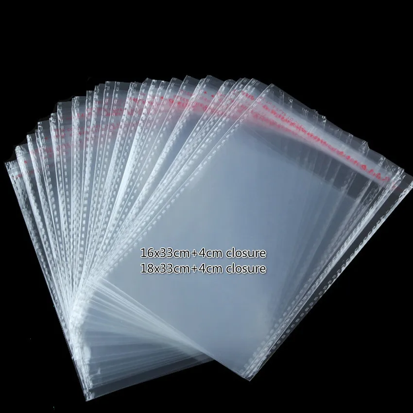Прозрачные пакеты BOPP/Poly/Cellophane 16 & 18x33 + 4 см 2 размера подарочные пластиковые