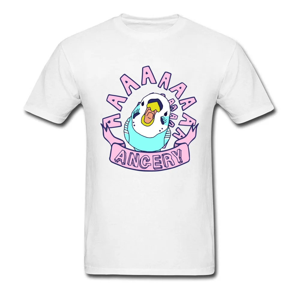Tops T Shirt angery budgie VALENTINE DAY Short Sleeve Pure Cotton Round Collar Boy Tshirts Simple Style T Shirt Hip Hop angery budgie white