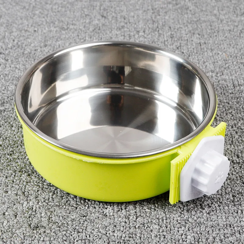 Crate Dog Bowl, Removable Stainless Steel Coop Cup Hanging Pet Cage Bowl Large Water Food Feeder for Dogs Cats Rabbits MayT3 (2)