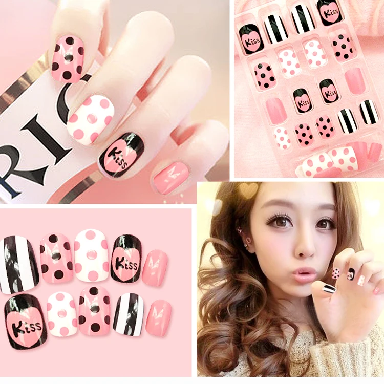 spesifikasi 24 PCS Nail art produk kuku Palsu kuku patch Inggris dot bergaris piece selesai CIUMAN (tidak Mengandung lem) Online 24 PCS Nail art produk kuku Palsu kuku patch Inggris dot bergaris piece selesai CIUMAN (tidak Mengandung lem)
