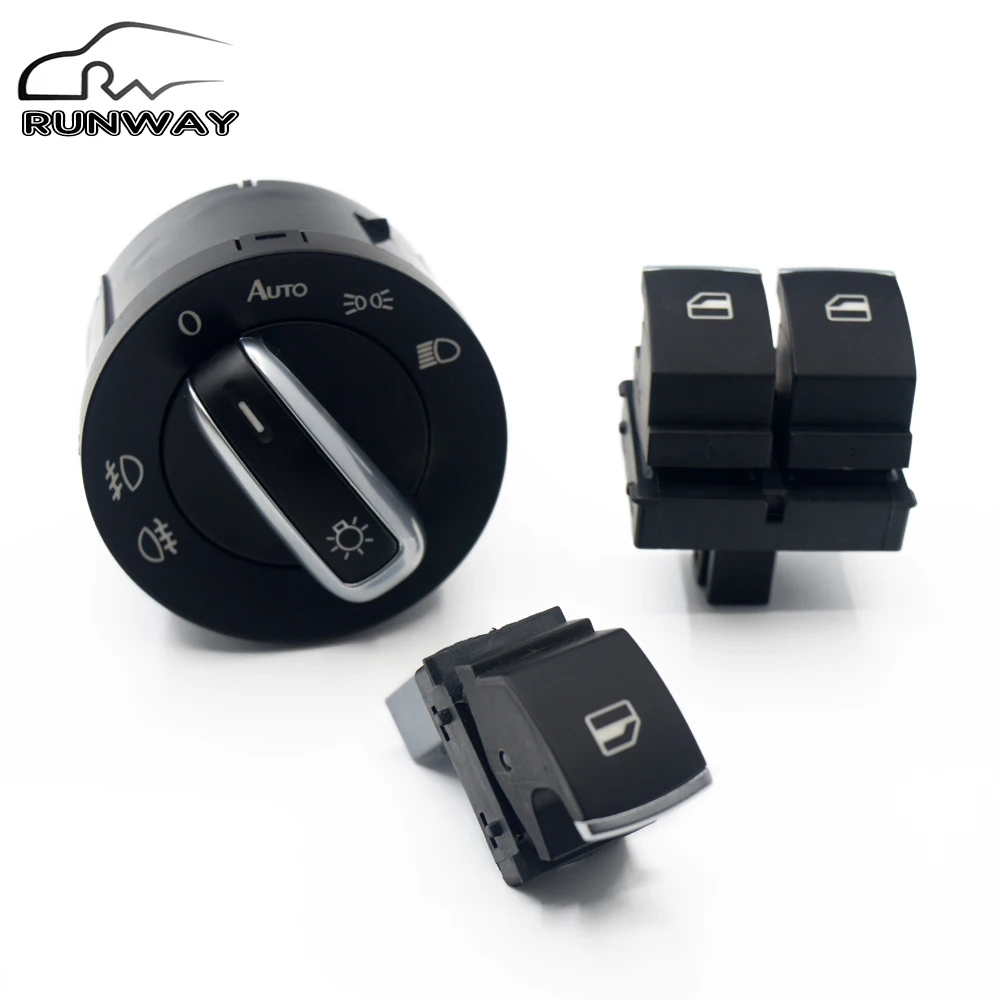 Free Shipping! Chrome Power Electric Headlight Switch Window Switch For