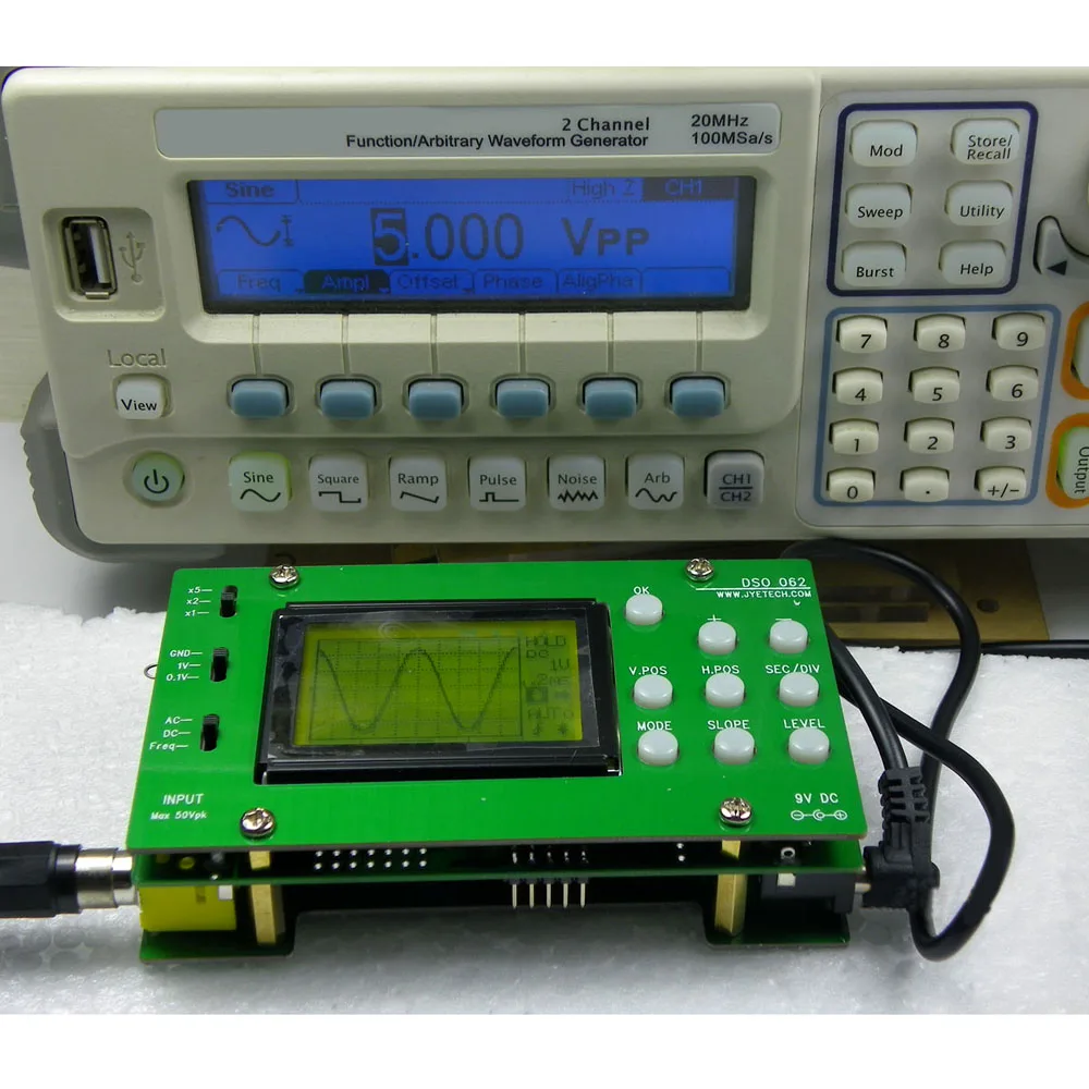 

Mini LCD Digital Oscilloscope DIY Kit DSO062 1M Banwidth 2Msps Real-time Sampling Rate
