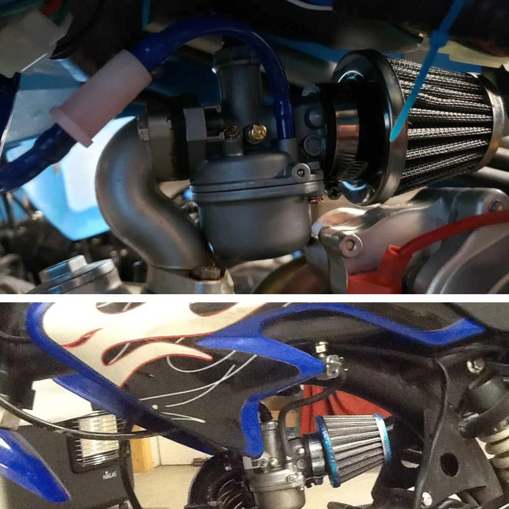 filtro de aire de admisi/ón Filtro de aire de motocicleta Kit universal de filtro de aire de admisi/ón de motocicleta con ATV todoterreno Quad Dirt Pit Bike Gold Azul Filtro de aire de 38 mm