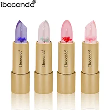 IBCCCNDC Magic гелевая Цветочная помада Цвет Температура изменить Увлажняющий Яркий круглый бальзам для губ с SE15
