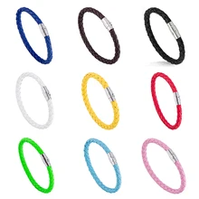 Новинка, модный мужской черный кожаный браслет, браслеты дружбы и браслеты, мужские браслеты, мужские панк ювелирные изделия, подарок, Прямая поставка