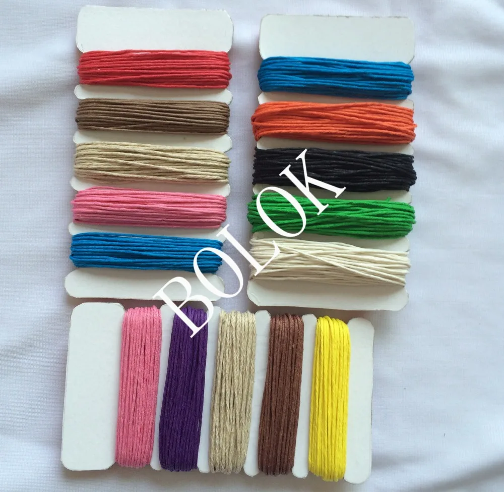 

2packs/lot (80meters) 12 mix color waxed hemp twine 1mm twisted hemp cords for DIY Craft gift , bracelet Packing