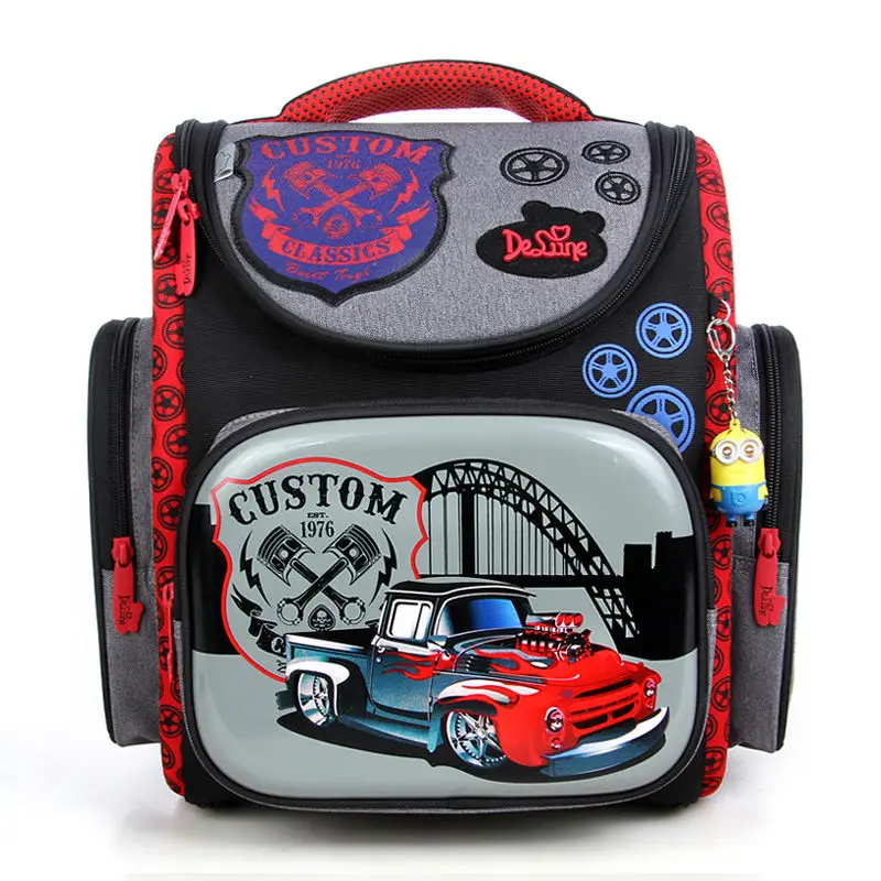 

Hot Sale Brand Delune Children Truck Pattern School Bags Orthopedic Kids Backpack For Primary School Student Baby Boys Schoolbag
