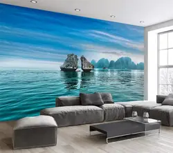 Настенные обои papel де parede 3d фото обои с изображением синего неба океан риф пейзаж гостиная диван задний план стены бумага