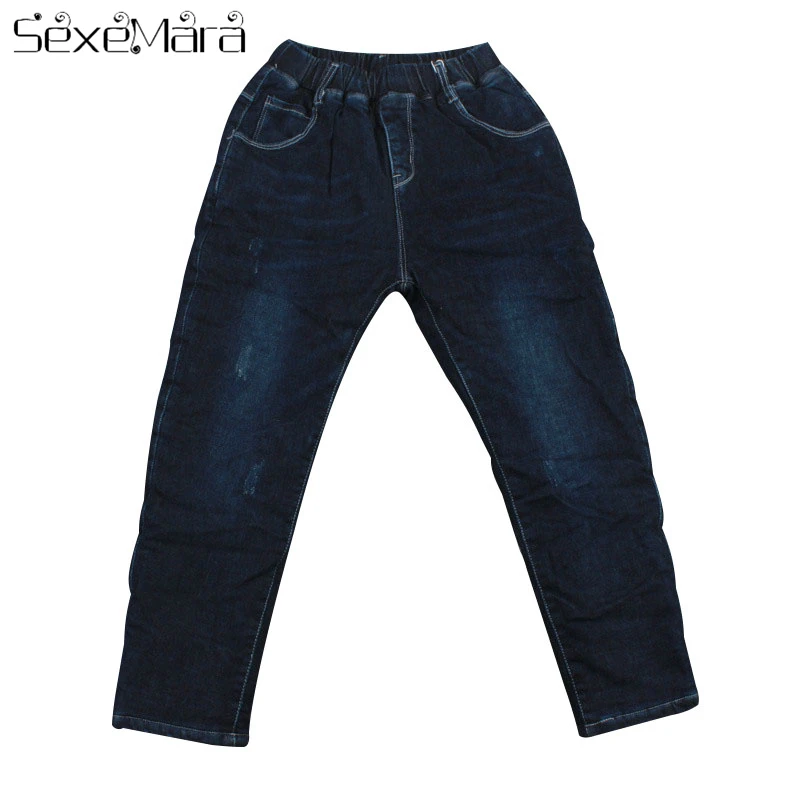 

kids Clothes 3-11Year Boys Fashionable Pants Children's Leggings Plus Velvet Stretch Jeans Baby Winter Thick Warm Pants
