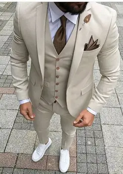 

Thorndike Latest Coat Pant Designs Biege Wedding Suits For Men Slim Fit Suit Men 2018 Prom Grooman Suits smoking para hombre