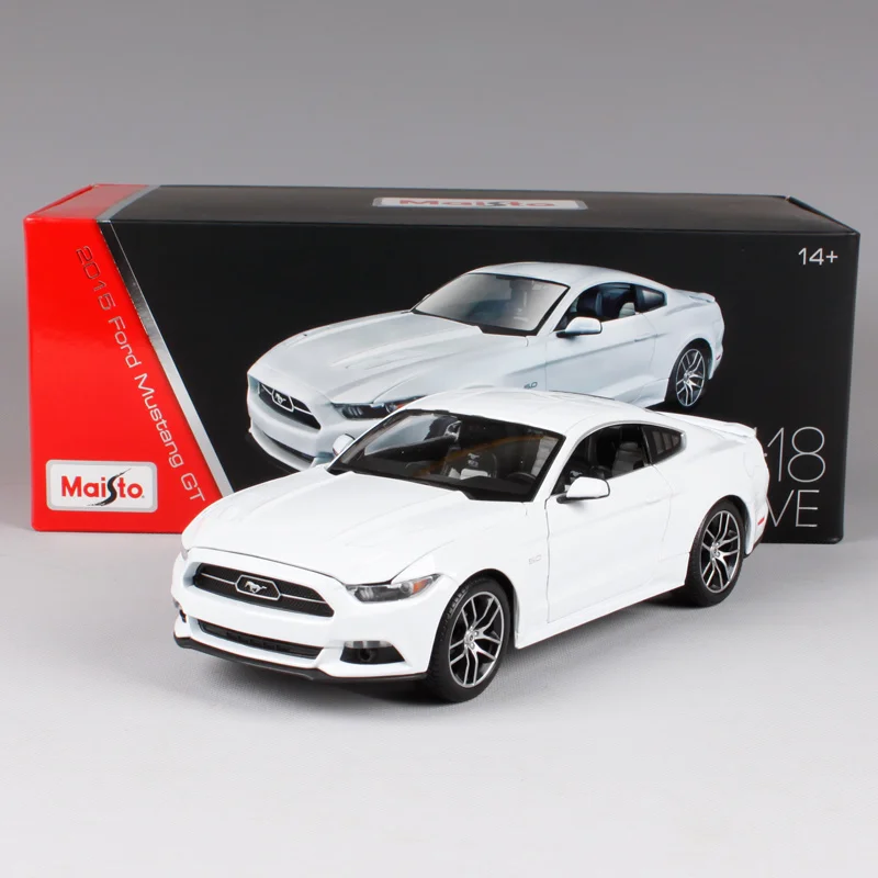 Maisto 1:18 Ford Mustang GT спортивный автомобиль с жесткой спинкой синий белый литой под давлением модель автомобиля игрушка Новинка в коробке 38133