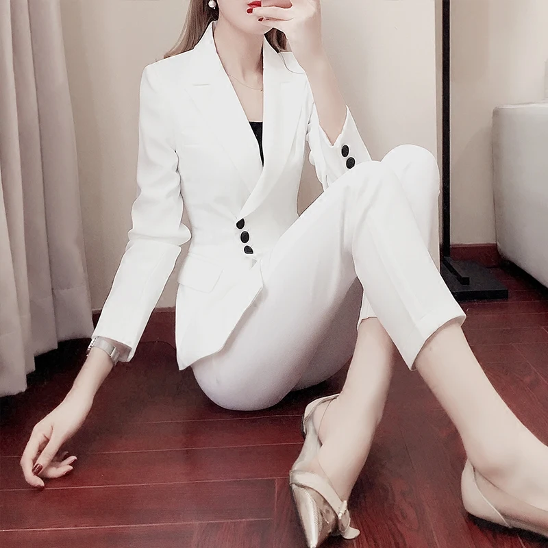 2018 spring autumn new female slim temperament small suit womens spring two-piece suit sets women large size pant suit for women 2018 spring autumn new female slim temperament small suit womens spring two-piece suit sets women large size pant suit for women