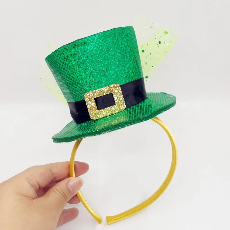 Saint Patrick traje de duende sombrero accesorio de diadema Irlanda trébol verde fiesta sombreros irlandeses del día de st de pelo _ - AliExpress Mobile