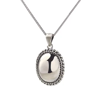 

ABC silver ornament S925 elliptical mirror collar Zodiaco signo signos collares para mujer Necklace