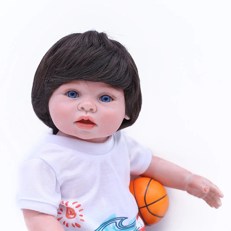 DollMai настоящий ребенок мальчик куклы 45 см Полный винил силиконовые куклы для новорожденных и малышей игрушки можно купать детей подарок