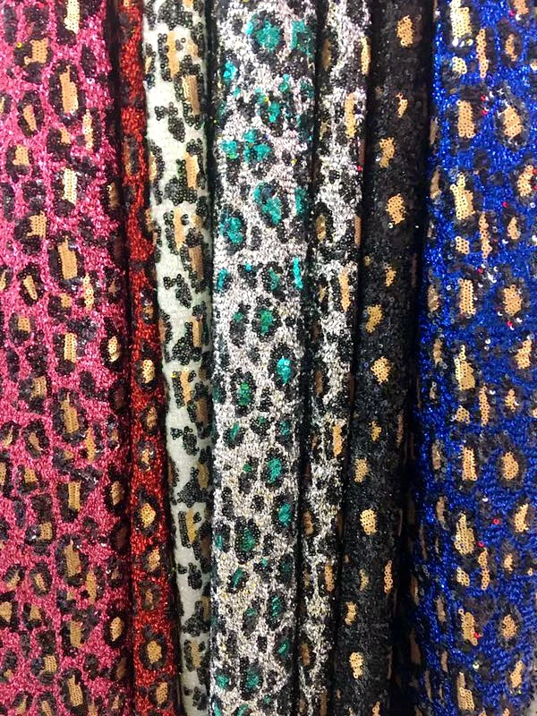 LASUI Новое 1 ярд = 1 шт великолепное разноцветное вечернее платье 7 цветов леопардовая расшитая блестками вышивальная сетчатая кружева ткань