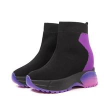 Женские ботильоны г. Зимние короткие плюшевые теплые зимние ботинки женские зимние ботинки с толстой подошвой женские ботильоны обувь без шнуровки