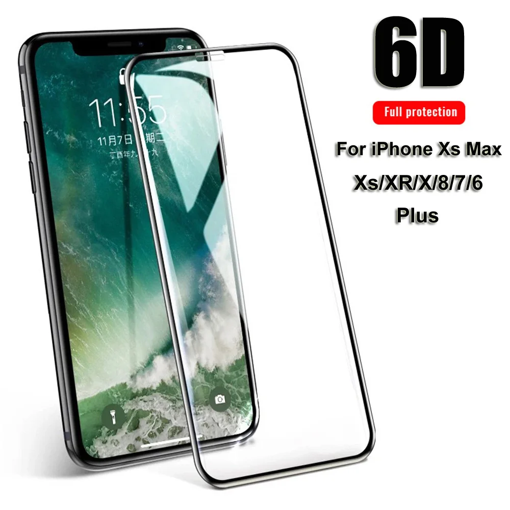 Тонкое закаленное стекло для iPhone Xr Xs Max X 5 5S 6 6S Plus 7 8 Защитная пленка экрана