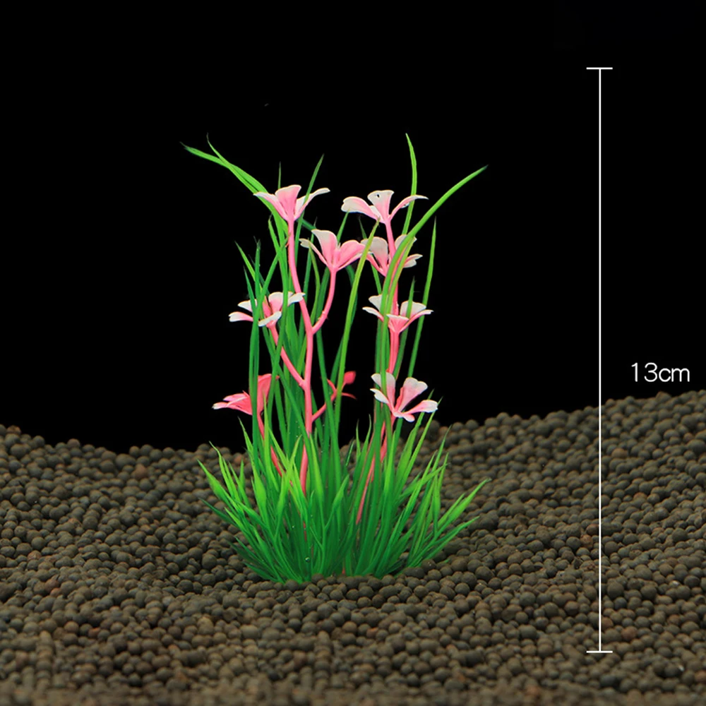 10 шт./компл. искусственные водные Пластик завод Аквариум Украшение 13 см Аквариум Зеленый водяной траве подводный пейзаж