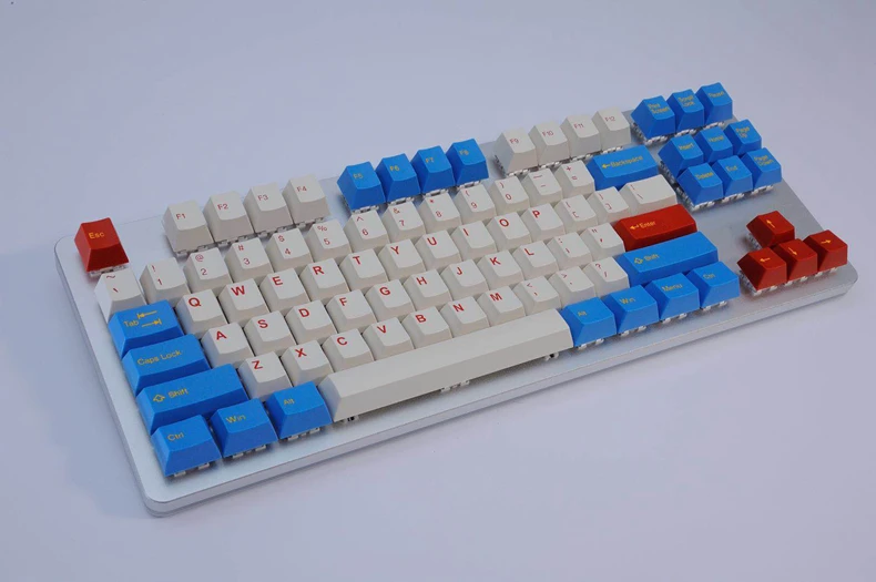 Taihao кубический abs doubleshot колпачки для diy игровая механическая клавиатура цвет греха город белый синий iso высокое качество