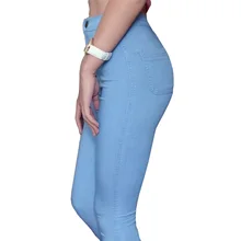 American Apparel Женщины Высокой Талией Джинсы Карандаш Брюки Упругие Тощие Брюки Джинсовые Джинсы Femme Плюс Размер Одежды K095